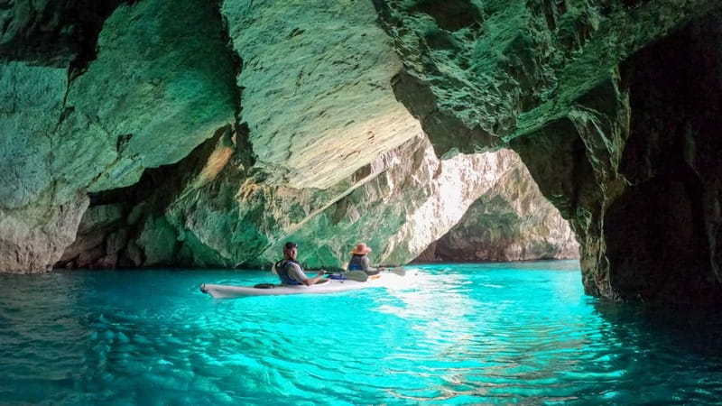 Capri: Caves and Beaches Kayaking Tour with GoPro Photos - Green Caves and the Cave of the Water: Light Play, Roman Water, and Legend