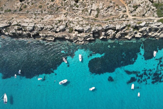 Favignana and Levanzo, Egadi islands tour by boat from Trapani - Bue Marino Beach and the Sea-Facing Tuff Quarries