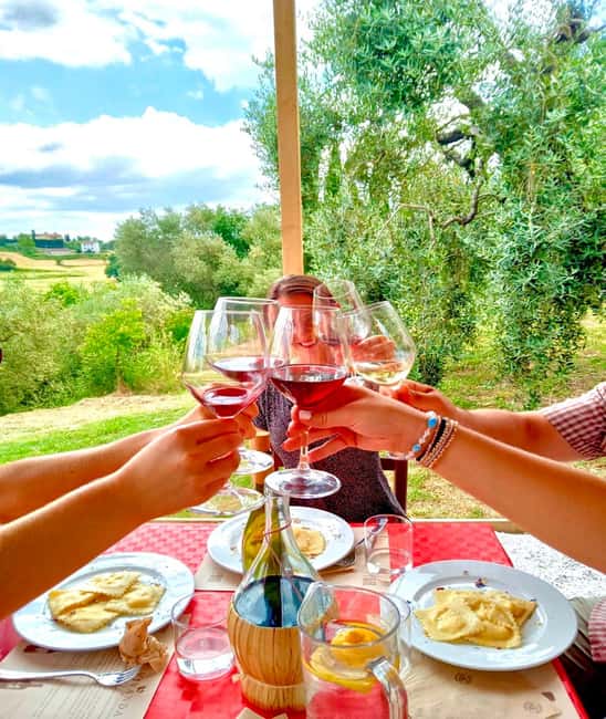 Florence: Countryside Tour with Wine Tasting & Pasta Class - The Wine Cellar Visit: 5 Organic Wines, Barrel Aging, and Olive Oil
