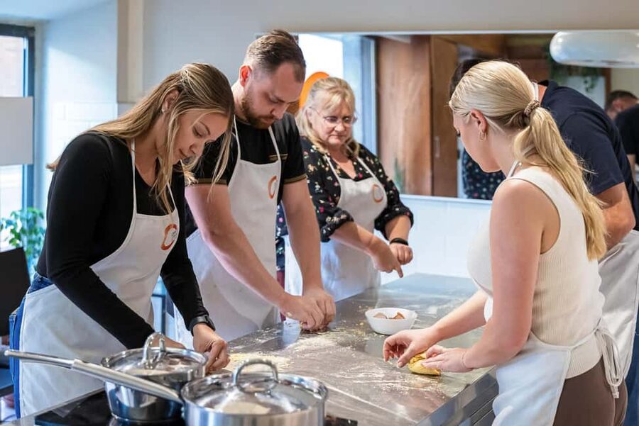 Florence: Handmade Pasta & Dessert Class with Unlimited Wine - Rolling pin plus pasta machine: learning the full workflow