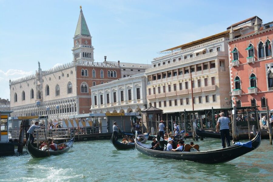 From Lake Garda: Full-Day Guided Group Tour of Venice - St. Mark’s Square, with headphones and a plan