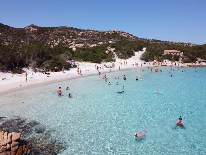 From Palau: 4 stops boat tour to La Maddalena archipelago - Budelli: Spiaggia Rosa photos and Piscine di Budelli swimming time