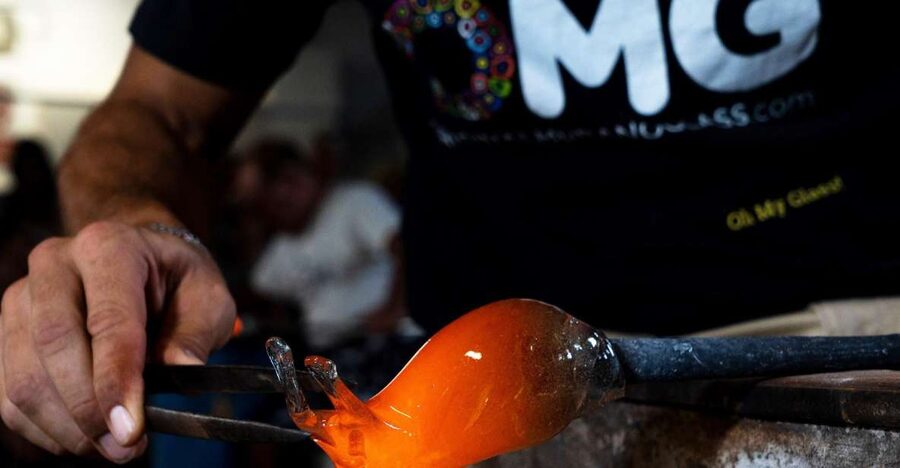 Glass Blowing Show Visit Murano Glass Factory & Showroom OMG - Vase blowing technique: the part you’ll remember