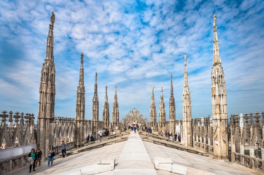 Milan: Cathedral and Terraces Guided Tour with Tickets - Terrace Time With a Lift: Rooftop Spires and the Madonnina
