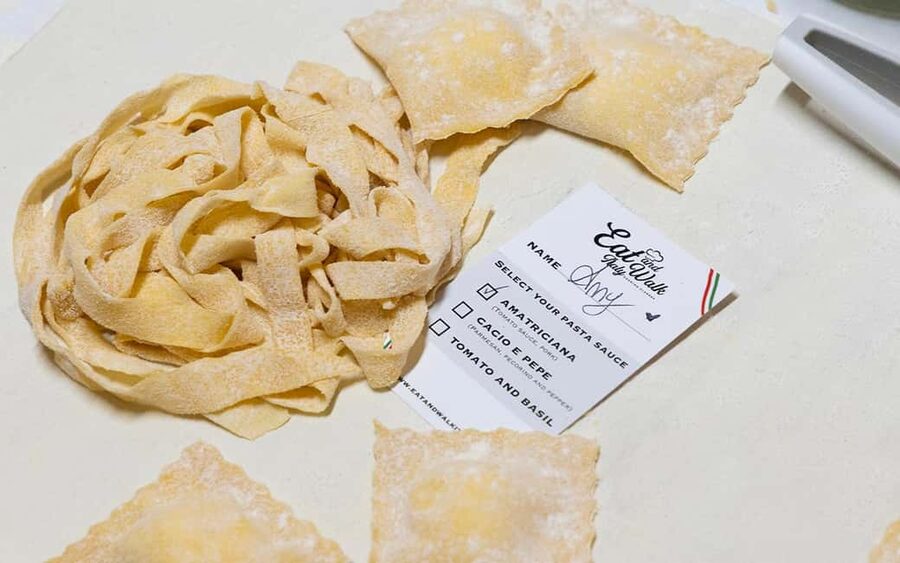 Rome: 3-in-1 Fettuccine, Ravioli, and Tiramisu Cooking Class - Fettuccine, with three sauce paths to match your mood