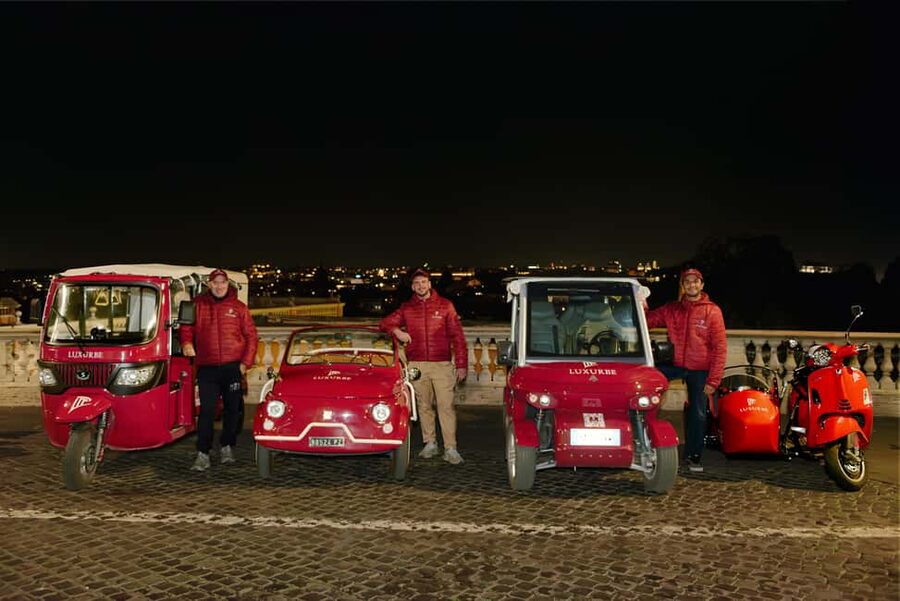 Rome: City Golf Cart at Night Tour - Piazza di Spagna and Trevi Fountain in soft evening light