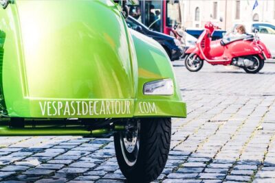Rome Morning Vespa Sidecar Tour in Rome with Cappuccino