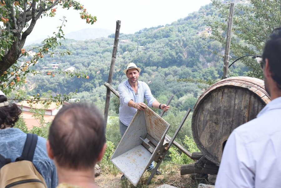 Sorrento: Farm Tour with Cheese Tasting & Pizza Making Class - Entering The Primaluce Farm Scene Above Sorrento
